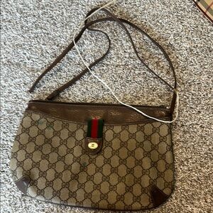Vintage  Gucci Brown Monogram Crossbody Bag